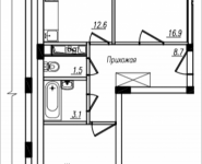 2-комнатная квартира площадью 56 кв.м, Просвещения, 12 | цена 3 236 000 руб. | www.metrprice.ru