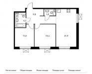 2-комнатная квартира площадью 62.1 кв.м,  | цена 7 818 390 руб. | www.metrprice.ru