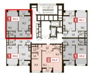 1-комнатная квартира площадью 48.2 кв.м, Маломосковская ул, влд14 | цена 12 371 976 руб. | www.metrprice.ru