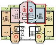 1-комнатная квартира площадью 39.2 кв.м,  | цена 3 050 000 руб. | www.metrprice.ru