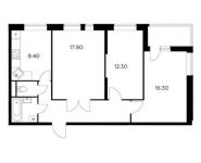 3-комнатная квартира площадью 73.5 кв.м,  | цена 4 645 163 руб. | www.metrprice.ru