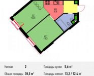 2-комнатная квартира площадью 38.5 кв.м, 1-й микрорайон, 1 | цена 4 620 000 руб. | www.metrprice.ru