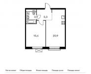 1-комнатная квартира площадью 45.5 кв.м,  | цена 7 375 550 руб. | www.metrprice.ru