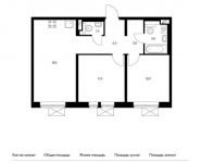 2-комнатная квартира площадью 56.7 кв.м, | цена 5 630 310 руб. | www.metrprice.ru