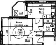 1-комнатная квартира площадью 42 кв.м, Бородинский бул. | цена 2 753 400 руб. | www.metrprice.ru