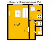 1-комнатная квартира площадью 31.5 кв.м, Судостроительная ул., 27/3 | цена 4 900 000 руб. | www.metrprice.ru