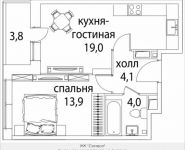 2-комнатная квартира площадью 43 кв.м, Юго-Восточный административный округ, район Лефортово, жилой квартал Символ, к4 | цена 9 601 818 руб. | www.metrprice.ru