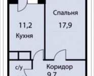 1-комнатная квартира площадью 42.9 кв.м, Триумфальная, 1 | цена 3 389 100 руб. | www.metrprice.ru