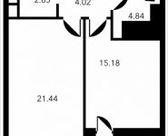 1-комнатная квартира площадью 51 кв.м, Новоалексеевская, 16с7 | цена 10 802 480 руб. | www.metrprice.ru