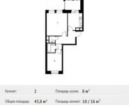 2-комнатная квартира площадью 45.8 кв.м, Софийская ул, 21 | цена 3 933 671 руб. | www.metrprice.ru