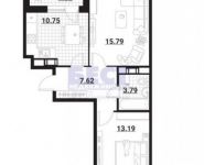 2-комнатная квартира площадью 53 кв.м, Ленинский проспект, 83 | цена 9 740 000 руб. | www.metrprice.ru
