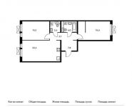 2-комнатная квартира площадью 69.7 кв.м, жилой комплекс Мякинино Парк, 1 | цена 8 398 850 руб. | www.metrprice.ru