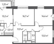 3-комнатная квартира площадью 86.4 кв.м, Нагатинская улица, д.влд 4, к.3 | цена 15 724 800 руб. | www.metrprice.ru