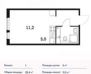 1-комнатная квартира площадью 22 кв.м, Варшавское ш., 141 | цена 4 320 960 руб. | www.metrprice.ru