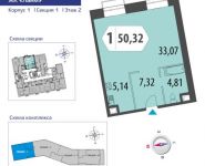 1-комнатная квартира площадью 52.2 кв.м, Староалексеевская улица, вл5 | цена 11 843 728 руб. | www.metrprice.ru