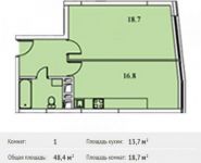 1-комнатная квартира площадью 48.4 кв.м, Хлебозаводская улица, 20 | цена 2 897 224 руб. | www.metrprice.ru