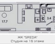 1-комнатная квартира площадью 24.45 кв.м, Рязанский проспект, 2, корп.Б2 | цена 4 684 620 руб. | www.metrprice.ru