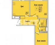 2-комнатная квартира площадью 66.1 кв.м, Институтская 2-я ул., 32 | цена 5 450 000 руб. | www.metrprice.ru