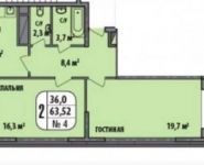 2-комнатная квартира площадью 63 кв.м, Чечерский пр., 126 | цена 6 775 466 руб. | www.metrprice.ru