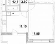 1-комнатная квартира площадью 39.67 кв.м, Лазоревый пр., 3, корп.5 | цена 9 967 682 руб. | www.metrprice.ru