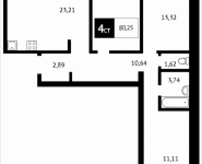 4-комнатная квартира площадью 80.3 кв.м, Клубная, 9 | цена 6 142 950 руб. | www.metrprice.ru