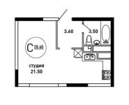 1-комнатная квартира площадью 29 кв.м, Гоголя ул, д. 12 | цена 1 429 500 руб. | www.metrprice.ru