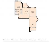 3-комнатная квартира площадью 78.8 кв.м,  | цена 6 863 480 руб. | www.metrprice.ru