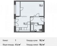 1-комнатная квартира площадью 41.4 кв.м, Акуловская улица, 23 | цена 3 430 000 руб. | www.metrprice.ru