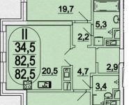 2-комнатная квартира площадью 82.5 кв.м в ЖК  "Донской Олимп", улица Серпуховский Вал, вл19/21кА | цена 23 916 090 руб. | www.metrprice.ru