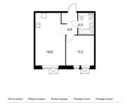 1-комнатная квартира площадью 39.4 кв.м,  | цена 3 995 160 руб. | www.metrprice.ru