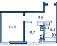 1-комнатная квартира площадью 39.7 кв.м, Садовая улица, 12 | цена 3 793 284 руб. | www.metrprice.ru