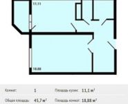 1-комнатная квартира площадью 45.7 кв.м, Студенческий проезд, вл40 | цена 2 591 190 руб. | www.metrprice.ru