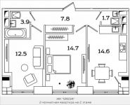 2-комнатная квартира площадью 55.2 кв.м, Рязанский проспект, 2, корп.М2 | цена 8 372 128 руб. | www.metrprice.ru