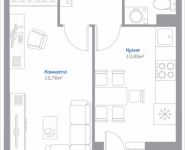 1-комнатная квартира площадью 37.48 кв.м, Новорязанское шоссе, 15, корп.15 | цена 2 661 080 руб. | www.metrprice.ru