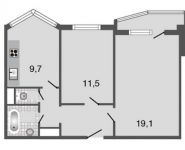 2-комнатная квартира площадью 51.4 кв.м, Авиаторов ул, д. 5, корп. 4 | цена 6 197 000 руб. | www.metrprice.ru