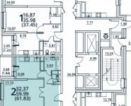 2-комнатная квартира площадью 61 кв.м, Радиальная 6-я ул., 7С30 | цена 5 300 686 руб. | www.metrprice.ru