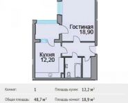 1-комнатная квартира площадью 48 кв.м, Горького ул. (Костино мкр), 79 | цена 3 638 800 руб. | www.metrprice.ru