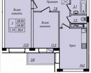 2-комнатная квартира площадью 56 кв.м, проезд Шокальского, 31к1 | цена 3 238 984 руб. | www.metrprice.ru