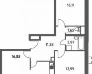 3-комнатная квартира площадью 77.5 кв.м, Федора Полетаева ул., 15 | цена 11 806 555 руб. | www.metrprice.ru