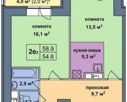 2-комнатная квартира площадью 58 кв.м, Опалиха ул., 2 | цена 4 181 900 руб. | www.metrprice.ru