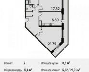 2-комнатная квартира площадью 82.4 кв.м, Нагатинский 1-й пр., 11 | цена 18 156 988 руб. | www.metrprice.ru