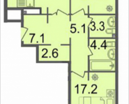 3-комнатная квартира площадью 89.5 кв.м, Серебрякова, 11-13, корп.3 | цена 12 879 050 руб. | www.metrprice.ru