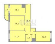 3-комнатная квартира площадью 73.4 кв.м, Чайковского ул., 25 | цена 5 700 000 руб. | www.metrprice.ru