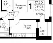 1-комнатная квартира площадью 39.6 кв.м в ЖК "Южное Бунино", Ельнинская улица, 13 | цена 3 318 445 руб. | www.metrprice.ru