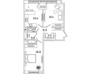 2-комнатная квартира площадью 61.1 кв.м, Рязанский проспект, д.влд 2 | цена 9 362 475 руб. | www.metrprice.ru