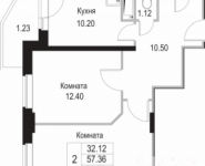 2-комнатная квартира площадью 58.6 кв.м, улица Фрунзе, 1 | цена 3 884 517 руб. | www.metrprice.ru