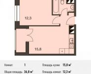 1-комнатная квартира площадью 36 кв.м, Автозаводская ул., 23С931 | цена 5 556 800 руб. | www.metrprice.ru
