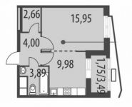 1-комнатная квартира площадью 38.5 кв.м, улица Василия Ботылёва, 6 | цена 7 500 000 руб. | www.metrprice.ru