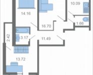 3-комнатная квартира площадью 76.51 кв.м, Родниковая, 3 | цена 7 207 242 руб. | www.metrprice.ru