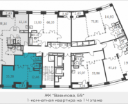 1-комнатная квартира площадью 55.58 кв.м, Вавилова, 69 | цена 14 142 331 руб. | www.metrprice.ru